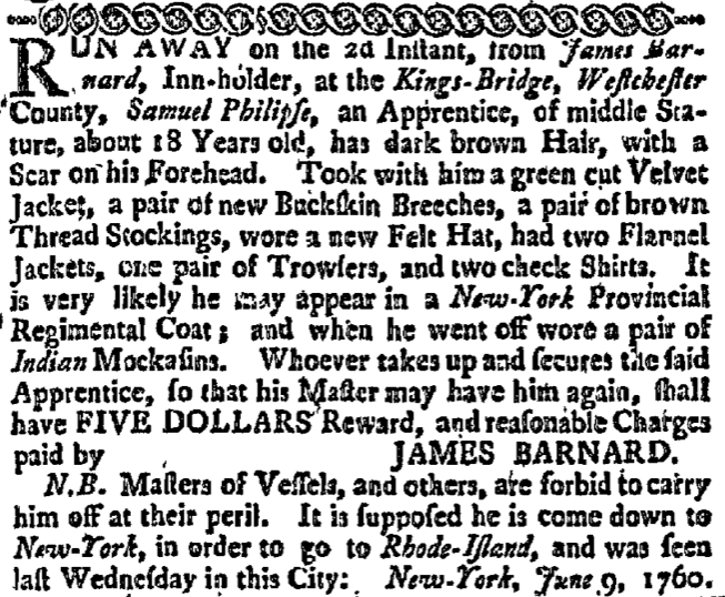 7/21/1760 New York Gazette