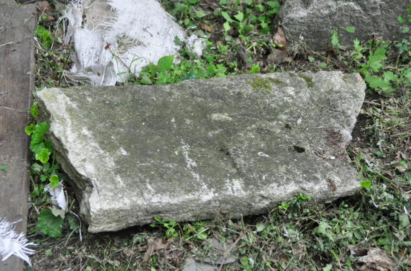 Heavily weathered marble slab