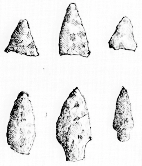 Drawing of arrowheads