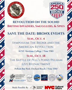 Save the Date flyer for a symposium about the Battle of Pell's Point
