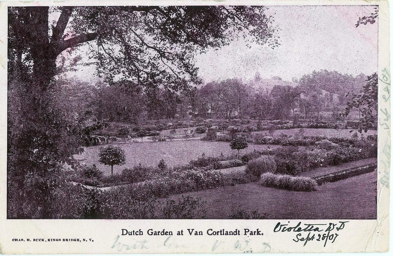 Postcard view Dutch Gardens VC Park