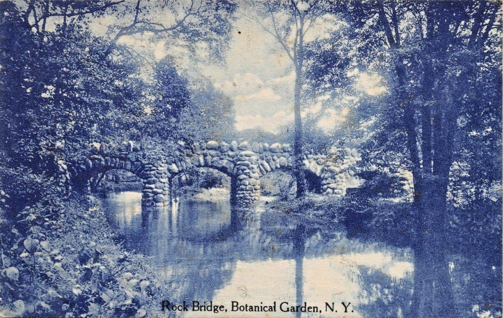 Botanical Gardens Rubble Stone Bridge Rotograph Postcard - 1912