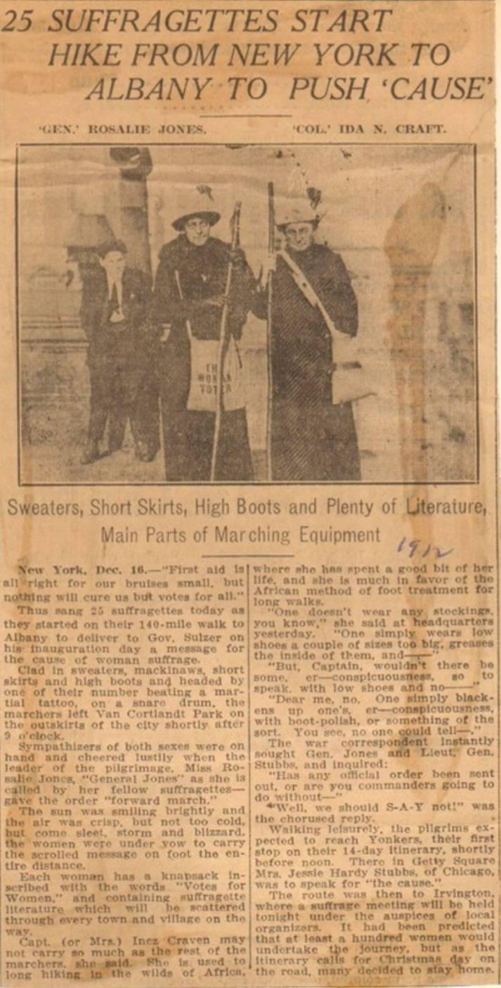 Suffragist Hike - Dec. 1912