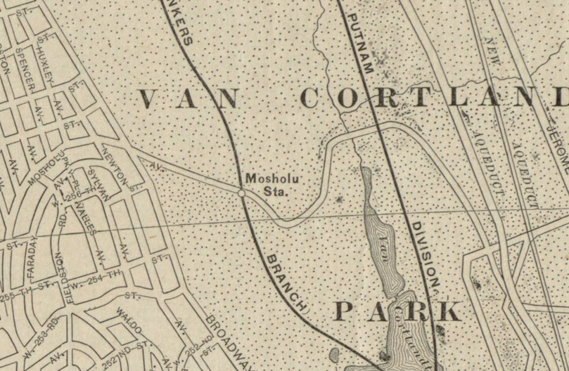 Map clipping showing Mosholu Station
