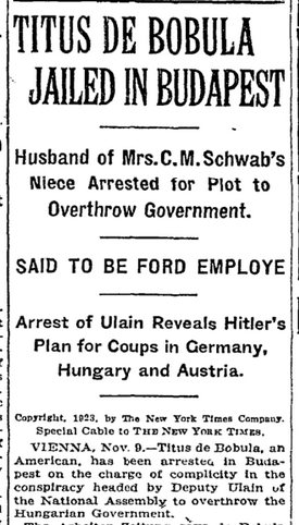 NYT Headline about Titus de Bobula