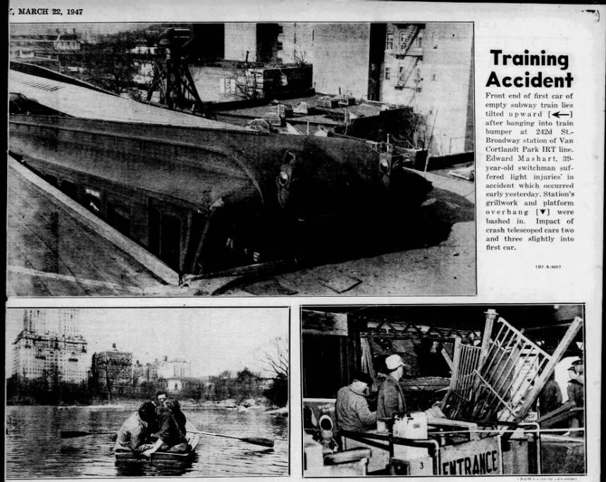 1947 Crash at #1 Line Terminal - Broadway & W242 St